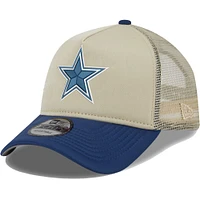 Men's New Era Tan/Navy Dallas Cowboys All Day A-Frame Trucker 9FORTY Adjustable Hat