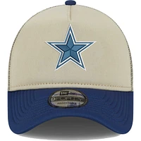 Men's New Era Tan/Navy Dallas Cowboys All Day A-Frame Trucker 9FORTY Adjustable Hat