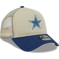 Casquette ajustable 9FORTY New Era pour homme des Dallas Cowboys All Day A-Frame Trucker, fauve/bleu marine