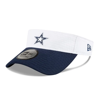 Visière réglable New Era pour hommes, blanc/bleu marine, Dallas Cowboys 2024 NFL Training Camp