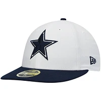 Casquette ajustée 59FIFTY Dallas Cowboys New Era pour homme, blanc/bleu marine