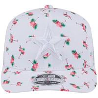 Casquette extensible à bouton-pression 9SEVENTY Adventure Flamingo blanche des Cowboys de Dallas de New Era pour homme