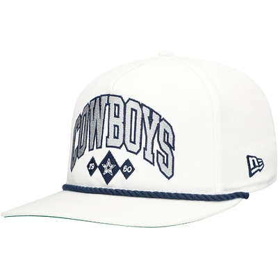 Casquette de golf à visière snapback Dallas Cowboys Diamond pour homme New Era blanche