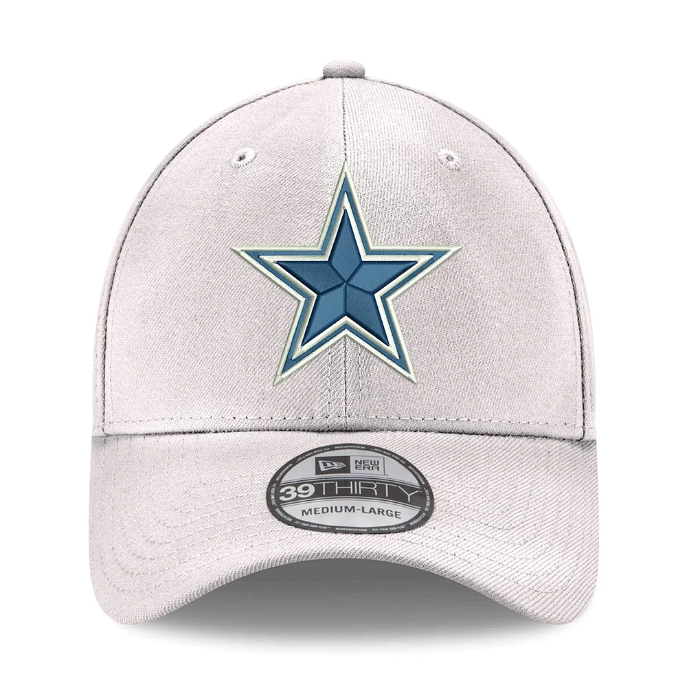 Men's New Era White Dallas Cowboys Logo 39THIRTY Flex Hat