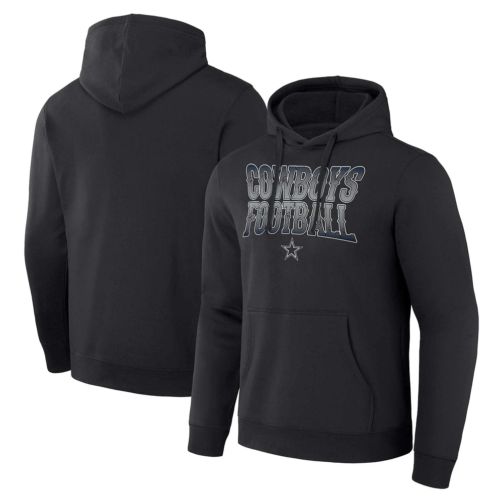 Men's NFL x Darius Rucker Collection by Fanatics  Black Dallas Cowboys Rock N' Football Pullover Hoodie