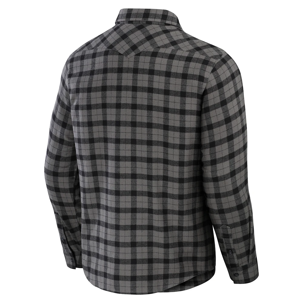 Men's NFL x Darius Rucker Collection by Fanatics Gray Dallas Cowboys Flannel Long Sleeve Button-Up Shirt