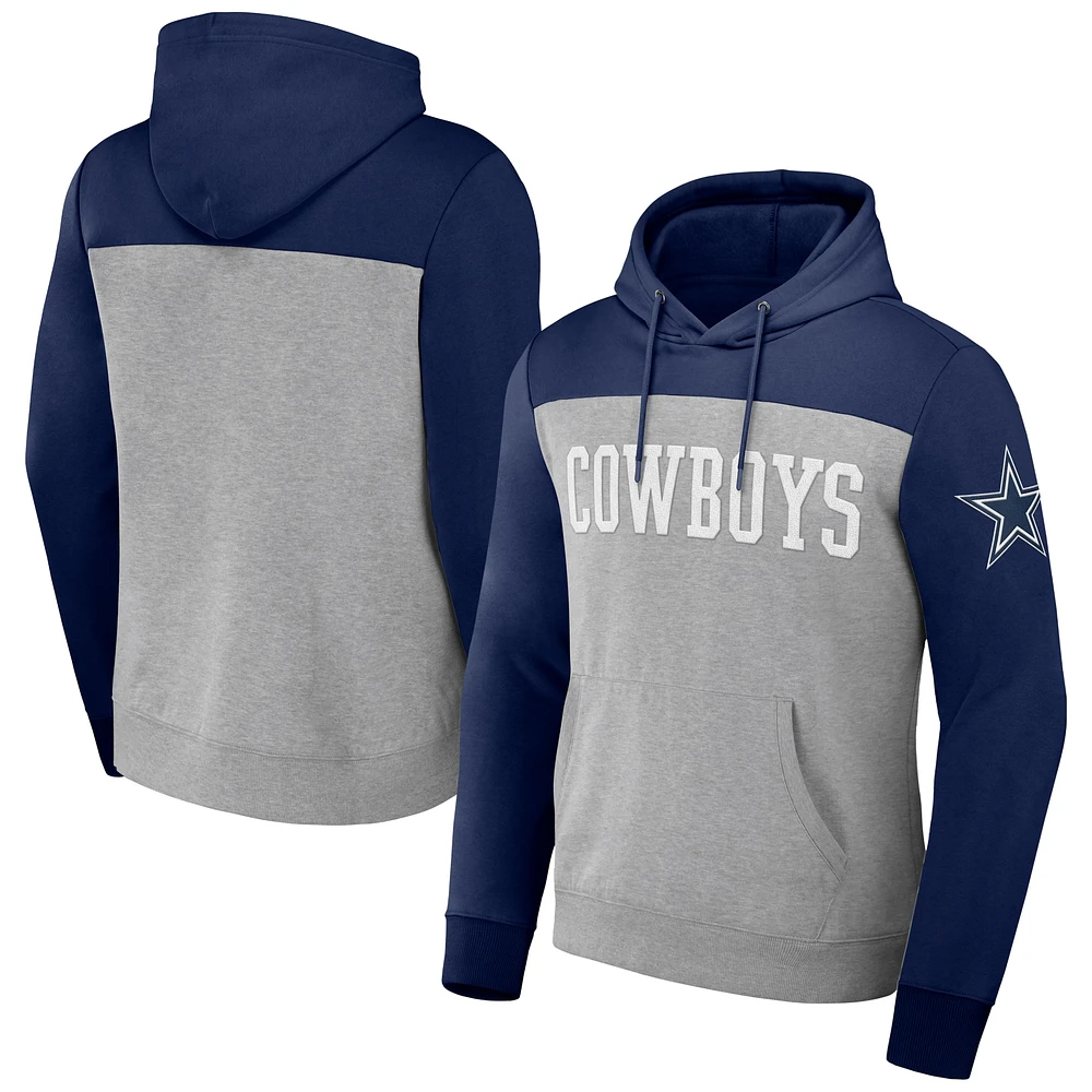 Collection NFL x Darius Rucker pour homme par Fanatics Gris chiné Dallas Cowboys Pull à capuche couleurs contrastées