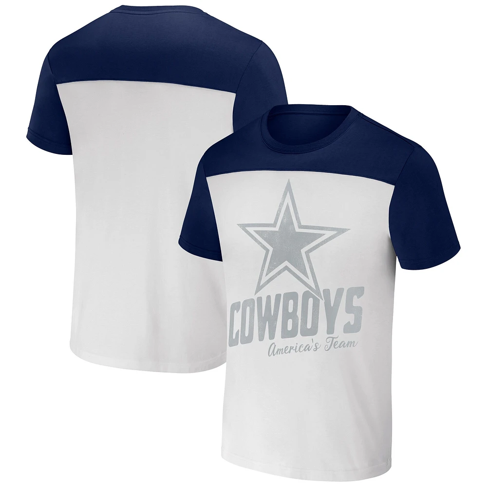 Collection NFL x Darius Rucker by Fanatics T-shirt Dallas Cowboys bleu marine à couleurs contrastées pour homme