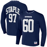 T-shirt à manches longues NFL x Staple pour hommes, bleu marine, Dallas Cowboys Core Team