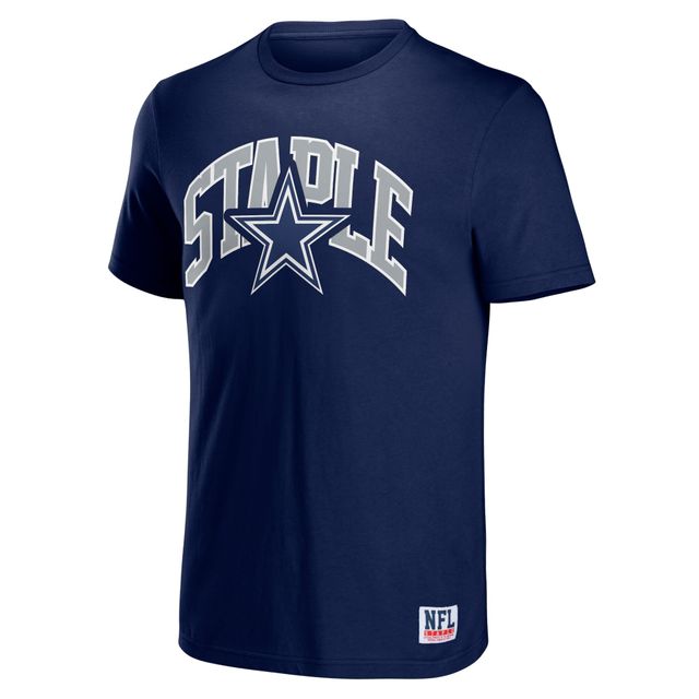 T-shirt à logo Lockup Dallas Cowboys NFL x Staple pour homme, bleu marine