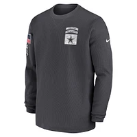 Men's Nike Anthracite Dallas Cowboys 2024 Salute To Service Long Sleeve T-Shirt