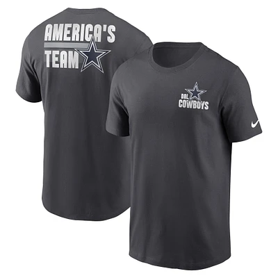 T-shirt essentiel Nike Dallas Cowboys Blitz pour homme, anthracite