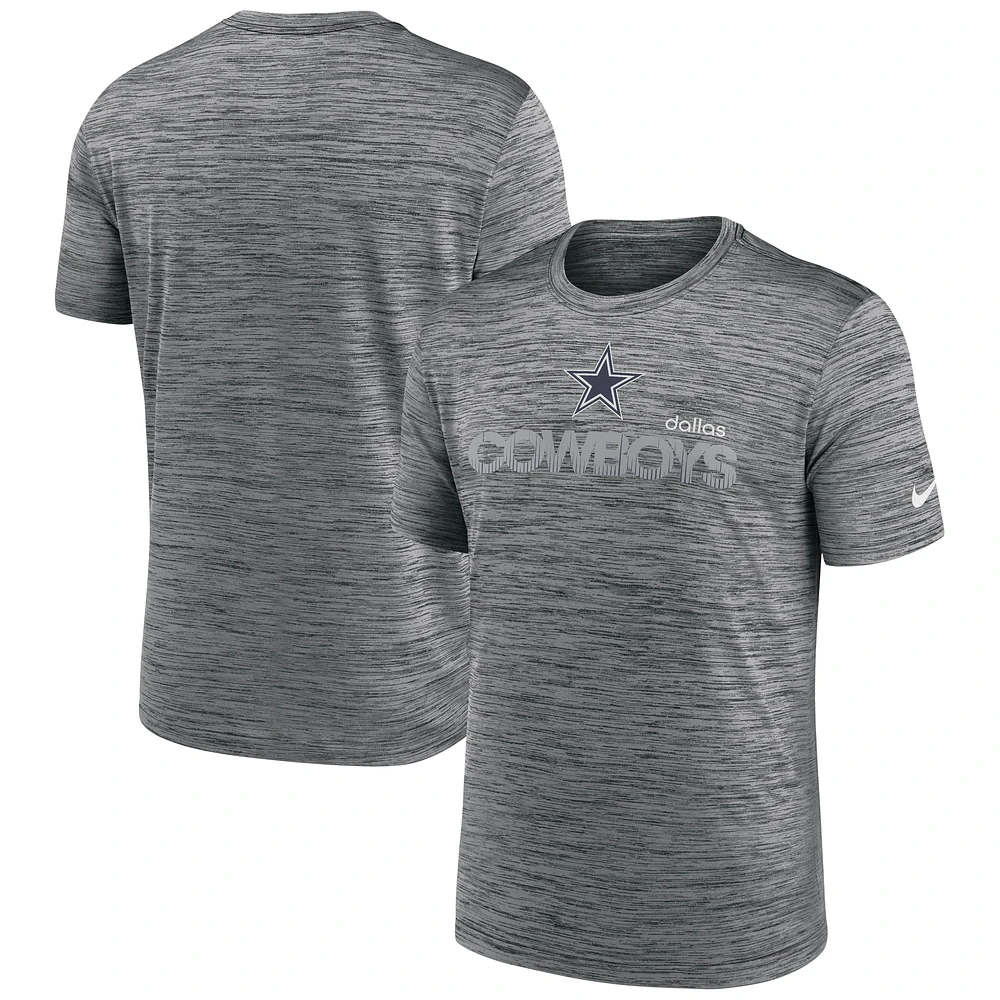 T-shirt Nike Anthracite Dallas Cowboys Blitz Velocity Modern Performance pour homme