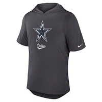 Men's Nike Anthracite Dallas Cowboys Tri-Blend Performance Hoodie T-Shirt