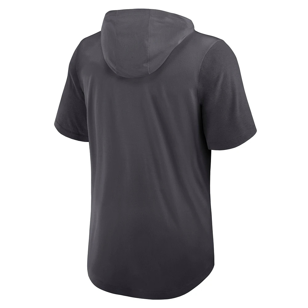 Men's Nike Anthracite Dallas Cowboys Tri-Blend Performance Hoodie T-Shirt