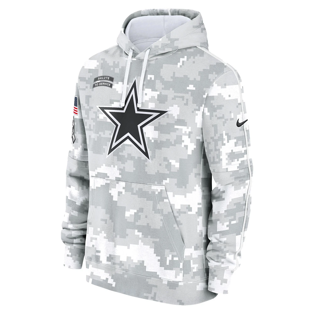 Men's Nike Arctic Camo Dallas Cowboys 2024 Salute To Service Big & Tall Club Fleece Pullover Hoodie