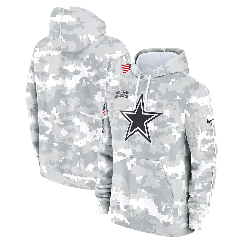 Sweat à capuche Nike Dallas Cowboys 2024 Salute to Service Performance pour homme blanc