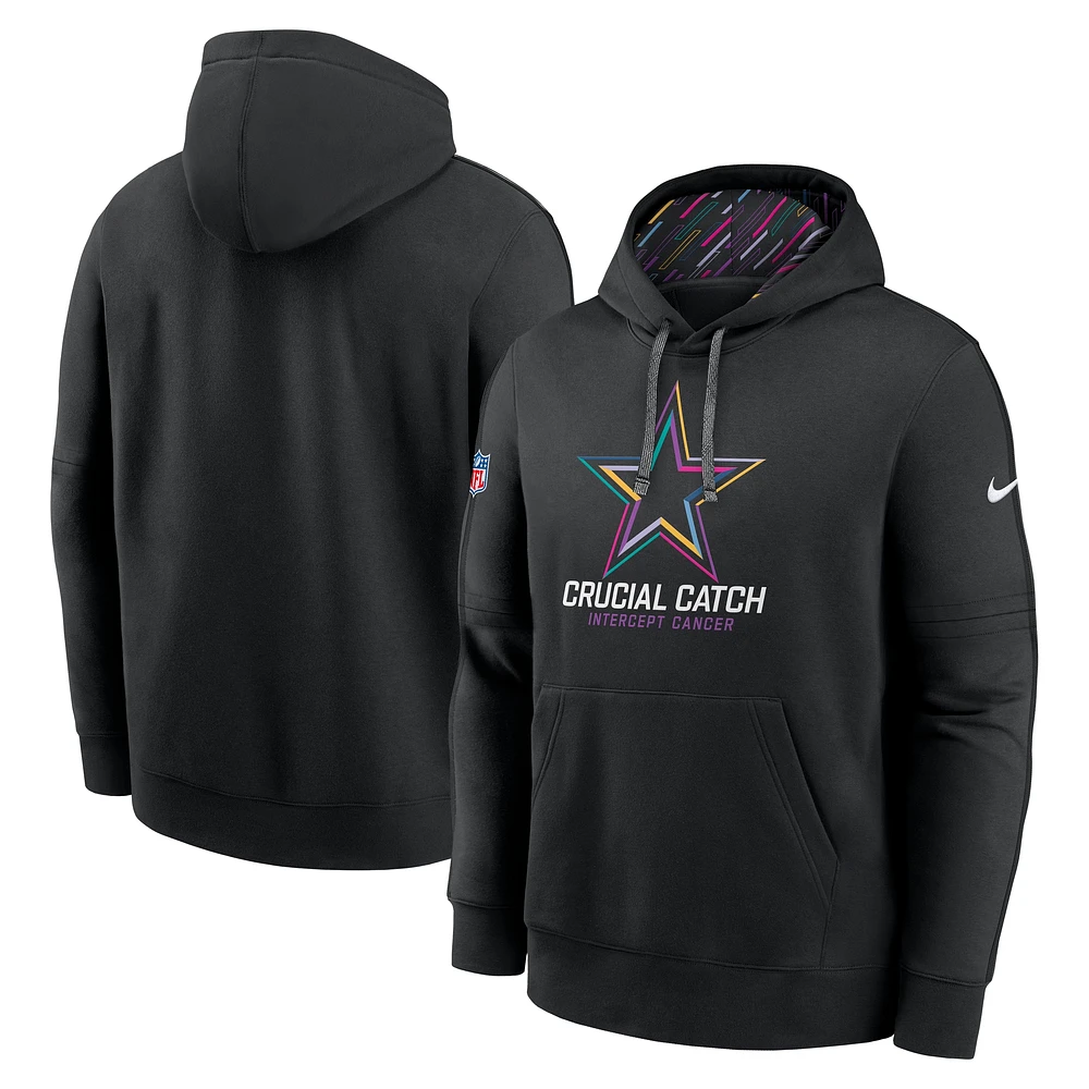 Men's Nike Black Dallas Cowboys NFL Crucial Catch Club Pullover Hoodie