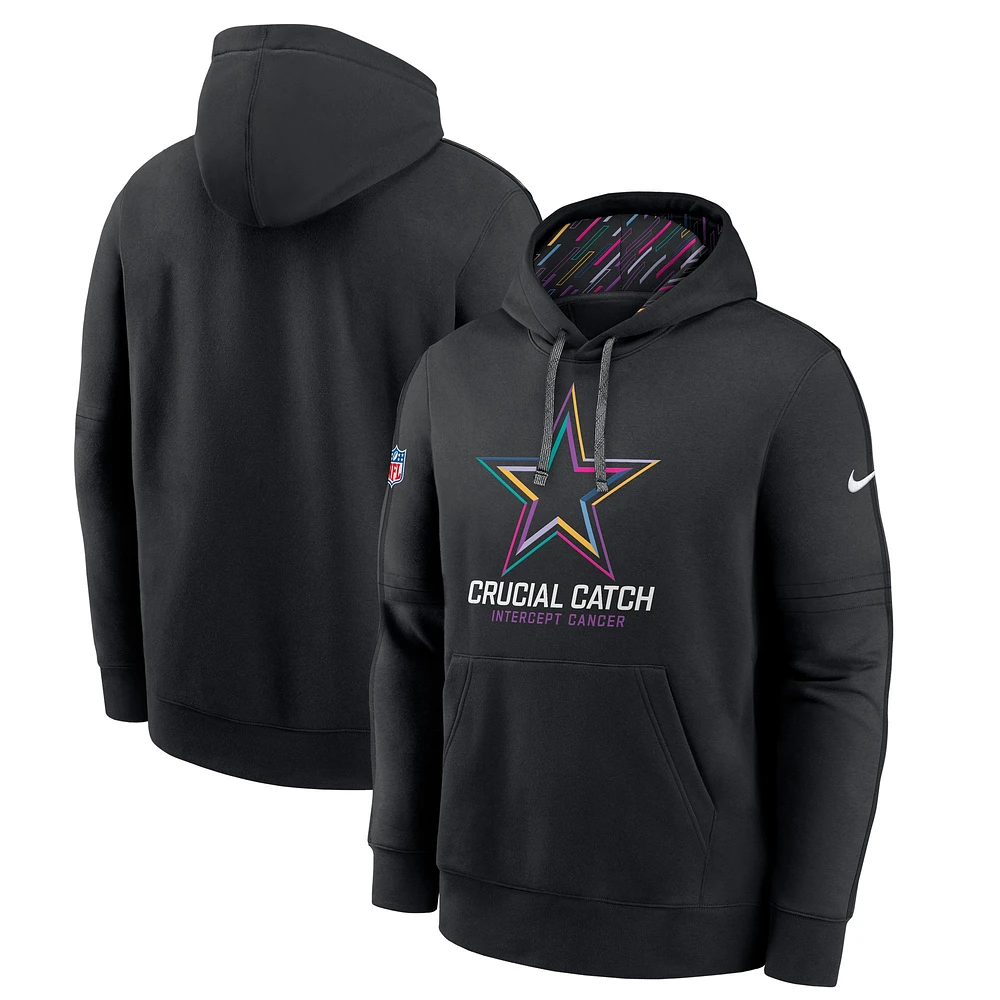 Sweat à capuche Nike noir Dallas Cowboys 2024 NFL Crucial Catch Club pour homme