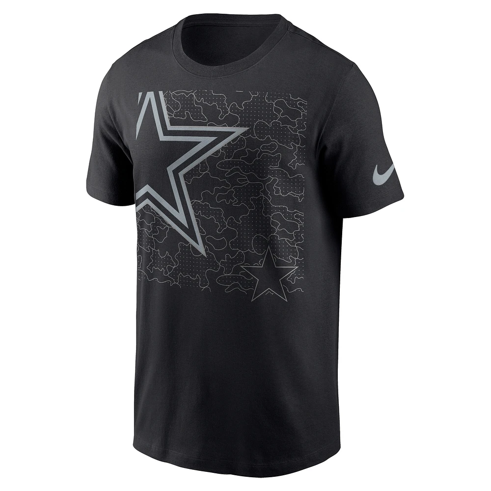 Men's Nike Black Dallas Cowboys RFLCTV Logo Crop - T-Shirt