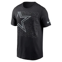 Men's Nike Black Dallas Cowboys RFLCTV Logo Crop - T-Shirt