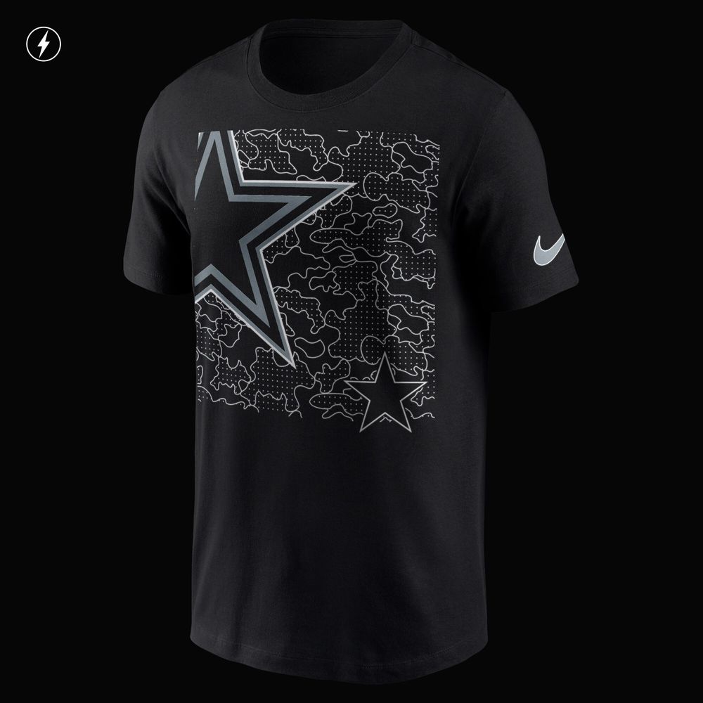 Men's Nike Black Dallas Cowboys RFLCTV Logo Crop - T-Shirt