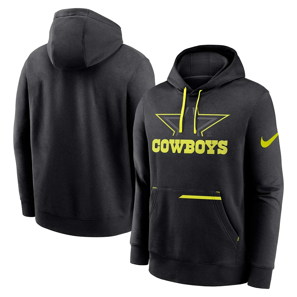 Sweat à capuche Nike Dallas Cowboys Volt Fleece noir pour homme