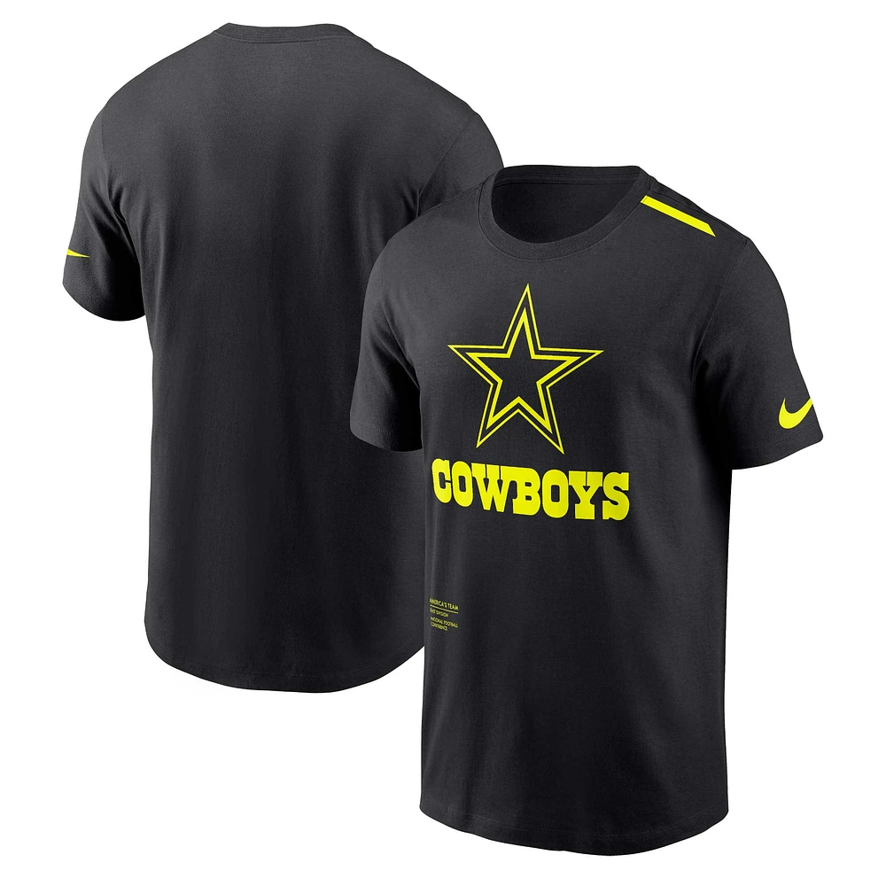 T-shirt Nike Dallas Cowboys Volt Performance pour homme noir