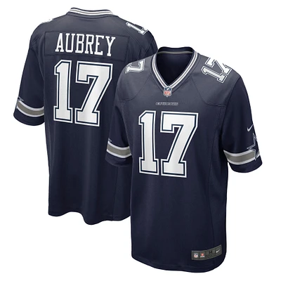 Maillot de match Nike Brandon Aubrey bleu marine des Cowboys Dallas pour homme