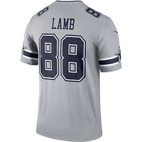 Men's Nike CeeDee Lamb  Gray Dallas Cowboys Inverted Legend Player Performance Top