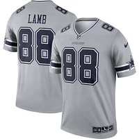 Maillot Nike CeeDee Lamb Grey Dallas Cowboys Inverted Legend pour homme