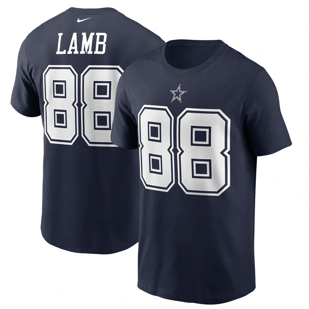 T-shirt avec nom et numéro Nike CeeDee Lamb Navy pour hommes des Dallas Cowboys