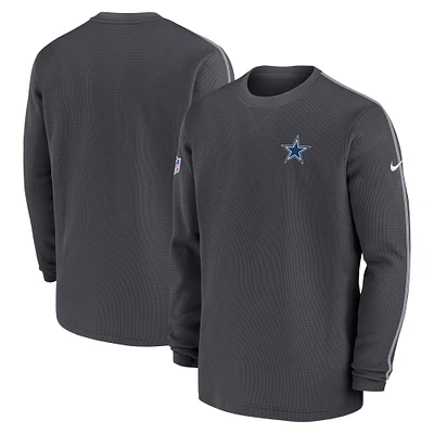 Haut à manches longues Nike Charcoal Dallas Cowboys 2024/25 Sideline Coach pour homme