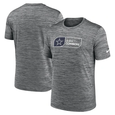 T-shirt Nike Dallas Cowboys Velocity Jock Tag Performance pour homme, couleur anthracite