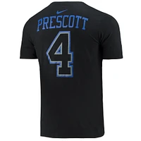 T-shirt avec nom et numéro Nike Dak Prescott pour hommes, noir, Dallas Cowboys