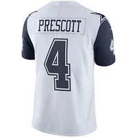 Maillot Nike Dak Prescott Dallas Cowboys pour homme, couleur blanche, Rush Vapor Limited