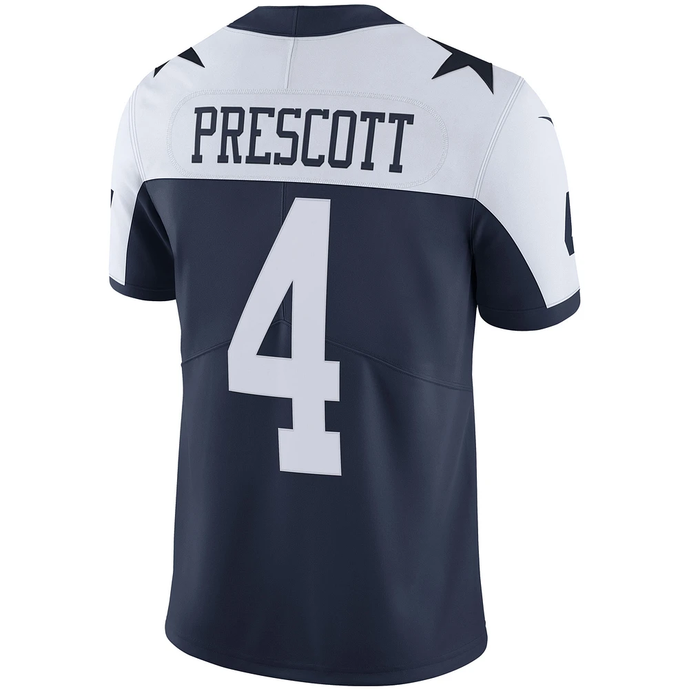 Maillot Nike Dak Prescott bleu marine Dallas Cowboys Alternate Vapor Limited pour homme