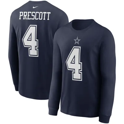 Dak Prescott Dallas Cowboys Nike Player Name & Number Long Sleeve T-Shirt - Navy