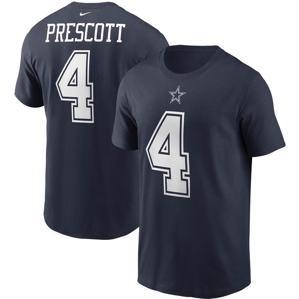 Men's Nike Dak Prescott Navy Dallas Cowboys Player Name & Number - T-Shirt