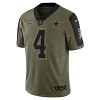 Men's Nike Dak Prescott Olive Dallas Cowboys 2021 Salute To Service - Limited Player Jersey