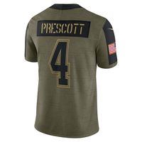 Men's Nike Dak Prescott Olive Dallas Cowboys 2021 Salute To Service - Limited Player Jersey