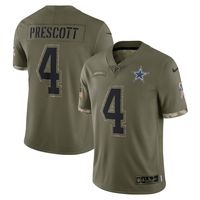 Men's Nike Dak Prescott Olive Dallas Cowboys 2022 Salute To Service - Limited Player Jersey