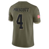 Men's Nike Dak Prescott Olive Dallas Cowboys 2022 Salute To Service - Limited Player Jersey