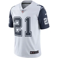 Maillot Nike Ezekiel Elliott Dallas Cowboys pour homme, couleur blanche, Rush Vapor Limited