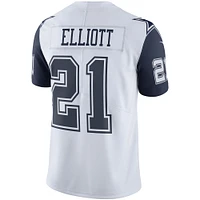 Maillot Nike Ezekiel Elliott Dallas Cowboys pour homme, couleur blanche, Rush Vapor Limited