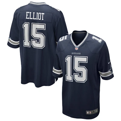 Maillot de match Nike Ezekiel Elliott bleu marine pour homme des Cowboys Dallas