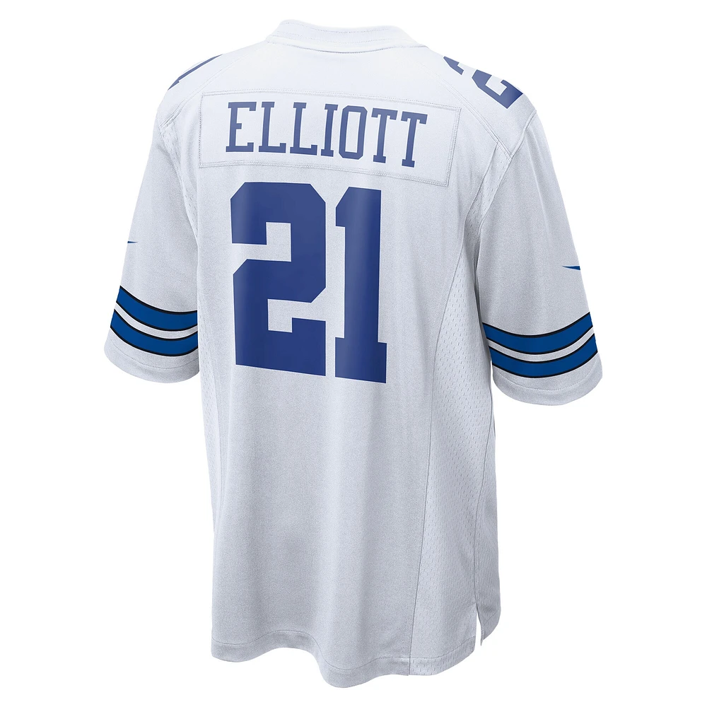 Maillot de match l'équipe Nike Ezekiel Elliott des Dallas Cowboys pour homme, blanc