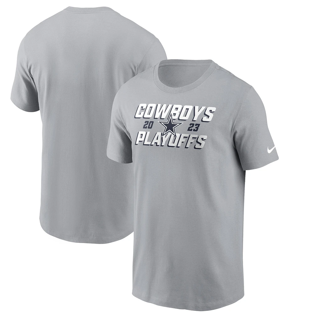 T-shirt emblématique Nike gris Dallas Cowboys 2023 NFL Playoffs pour homme