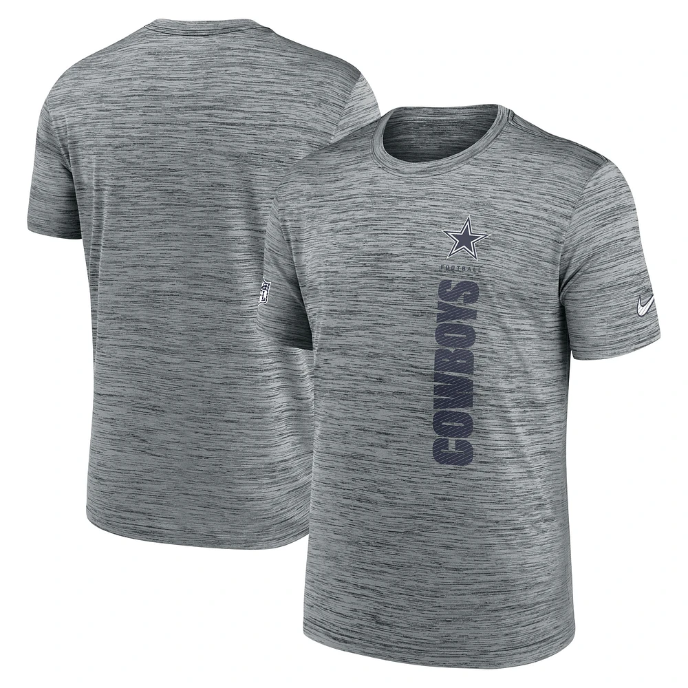 T-shirt Nike gris Dallas Cowboys 2024 Sideline Velocity Performance pour homme