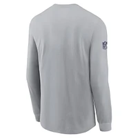 Men's Nike Gray Dallas Cowboys Sideline Performance Long Sleeve T-Shirt